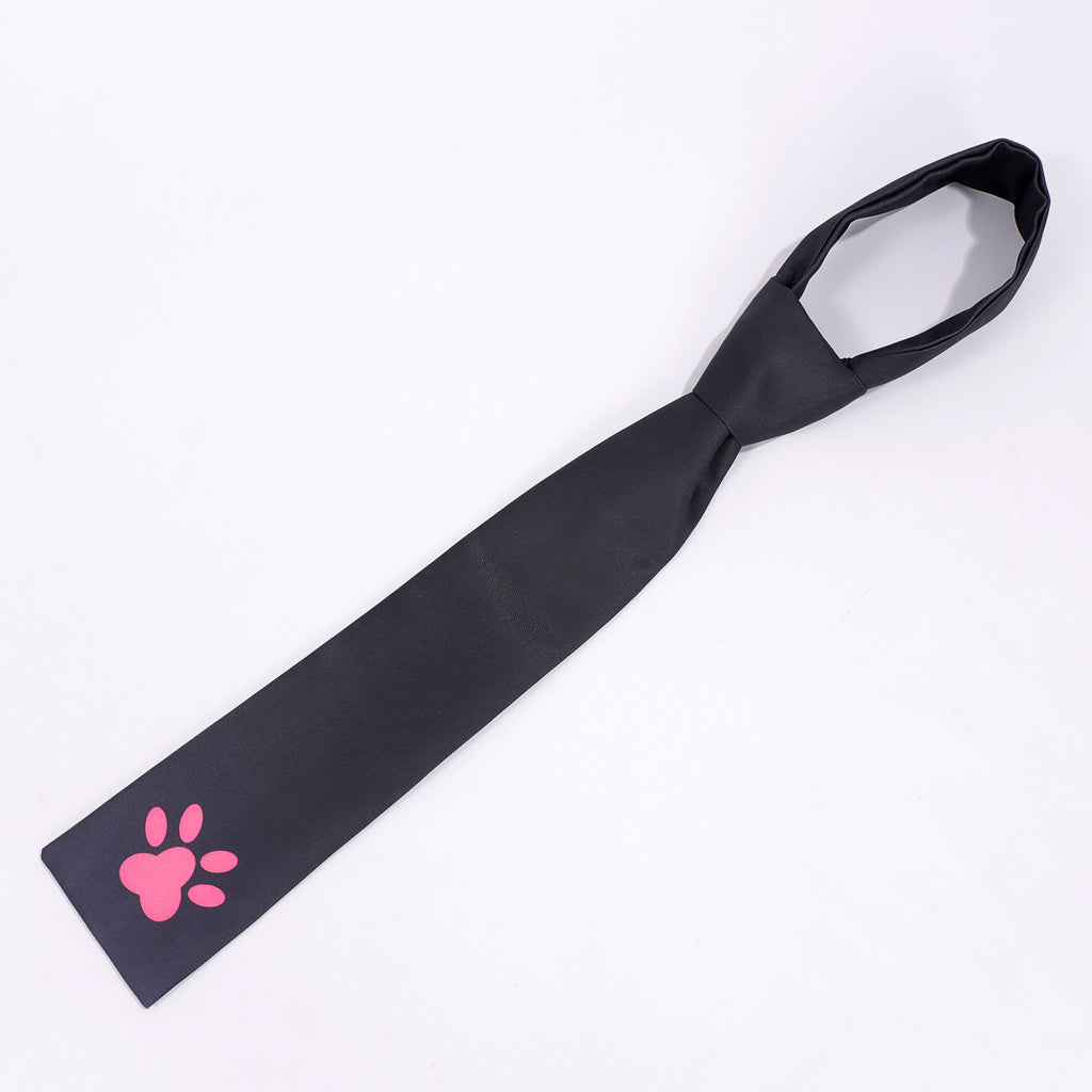 Women Nanally Costume Game Inspired Pink and Black Girls Uniform Set with Chest Cat Plush Toy for Fans Cosplay