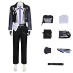 Mens NTE Zero Costume Black Cropped Jacket and Pants Cosplay Set for Dress Up Party