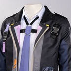 Mens NTE Zero Costume Black Cropped Jacket and Pants Cosplay Set for Dress Up Party