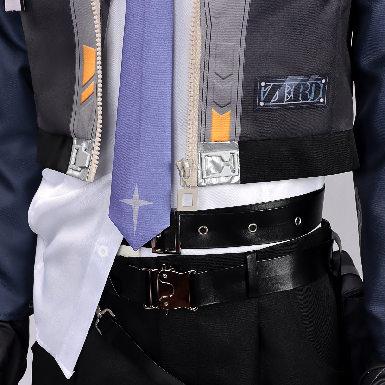 Mens NTE Zero Costume Black Cropped Jacket and Pants Cosplay Set for Dress Up Party