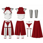Female White and Red Superhero Uniform Alien Warrior Battle Suit for Comic Con Exhibition