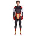 Mens Beast Warrior Costume Black Jumpsuit with Gloves Suit for Dress Up Parties