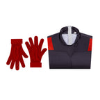 Mens Beast Warrior Costume Black Jumpsuit with Gloves Suit for Dress Up Parties