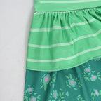 Girls Toy Owner Costume Green Striped Layered Dress and Shirt 2pcs Suit for Halloween Cosplay