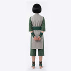 Toph Cosplay Costume Green Earthbending Suit with Hairband for Adults Kids Stage Performance