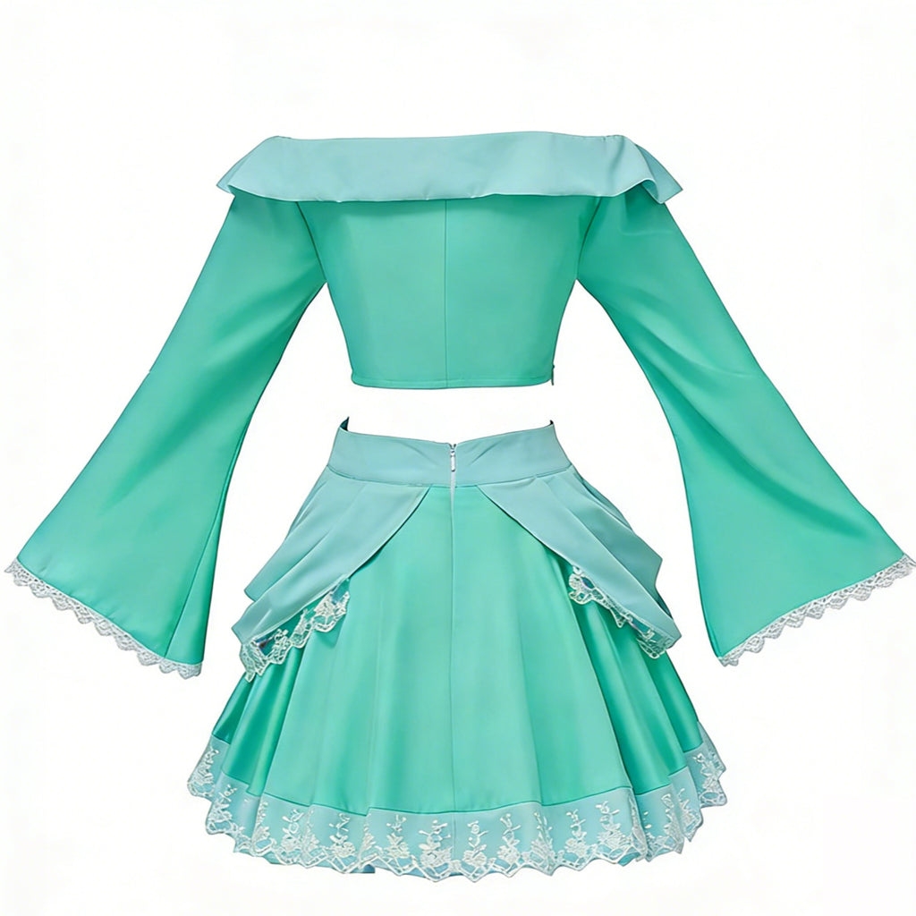 Pink Princess Costume Peach Daisy Rosalina Bowsette Crop Tops and Skirt 2pcs Suit for Girls Women Cosplay Events