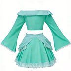 Pink Princess Costume Peach Daisy Rosalina Bowsette Crop Tops and Skirt 2pcs Suit for Girls Women Cosplay Events