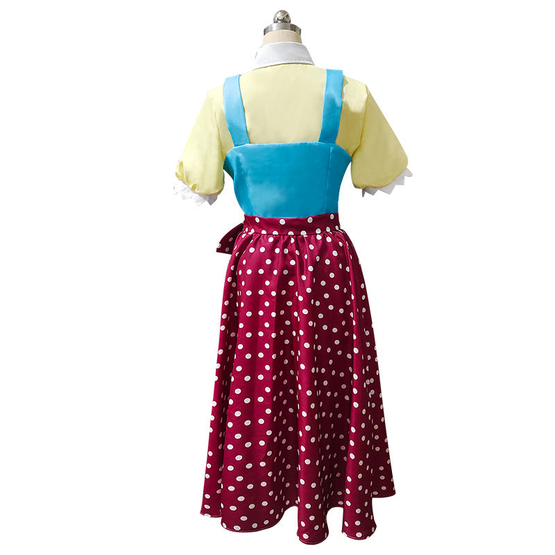 Scary Teacher Cosplay Costume Chapter 3 Yellow Vintage Shirt Vest and Skirt for Girls Women Halloween Cosplay