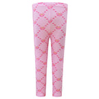 Girls Princess Pink Costume Heart Printed Dress Bag Leggings 3pcs Full Set for Halloween Party 4-12Y