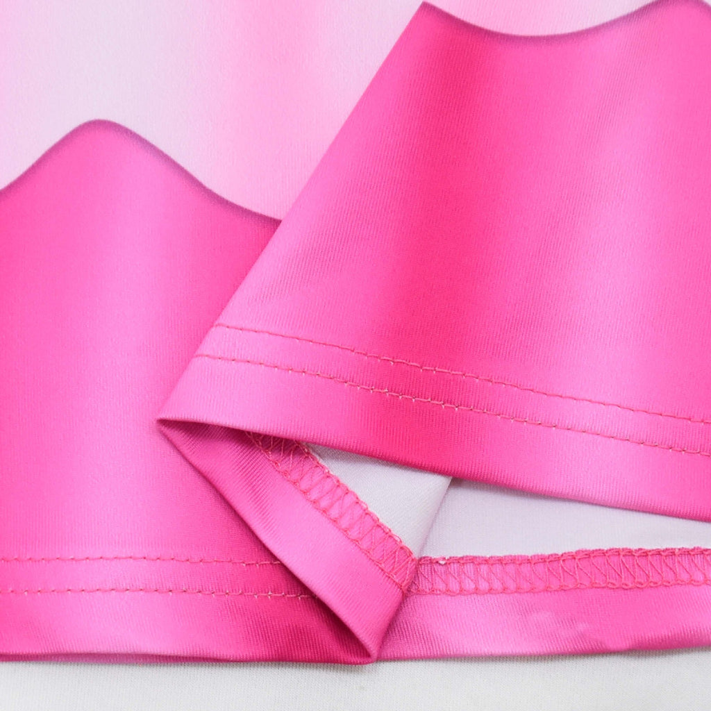 Girls Princess Pink Costume Heart Printed Dress Bag Leggings 3pcs Full Set for Halloween Party 4-12Y