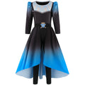 Girls Princess Chloe Costume Wicked Blue and Black Split Dress Leggings 2pcs Set for Cosplay Event