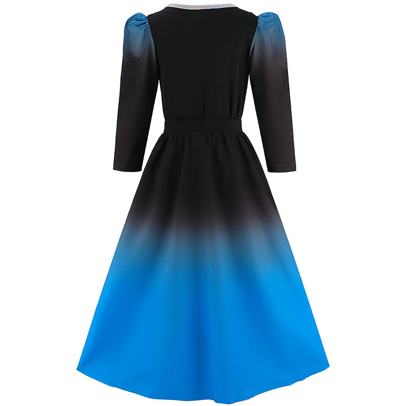 Girls Princess Chloe Costume Wicked Blue and Black Split Dress Leggings 2pcs Set for Cosplay Event
