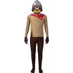 Yellow Medieval Knight Costume Funny Creature Jumpsuit Helmet 2pcs Suit for Cosplay Carnival
