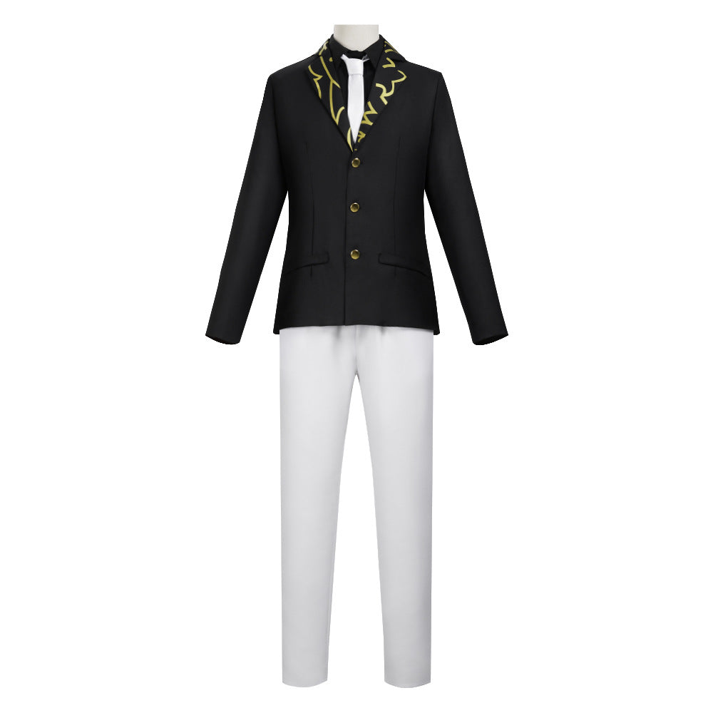Mens Demon King Costume Black Jacket Pants Shirt and Hat Suit for Dress-up Party