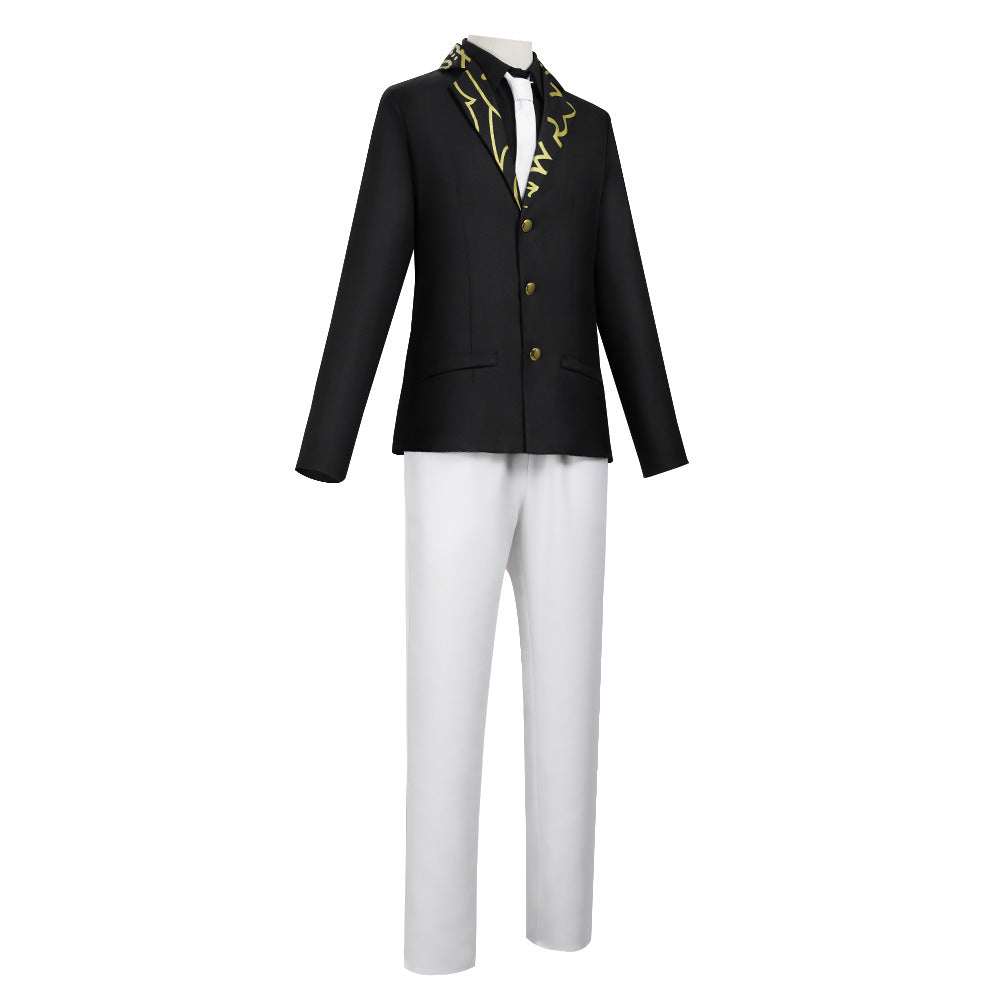 Mens Demon King Costume Black Jacket Pants Shirt and Hat Suit for Dress-up Party