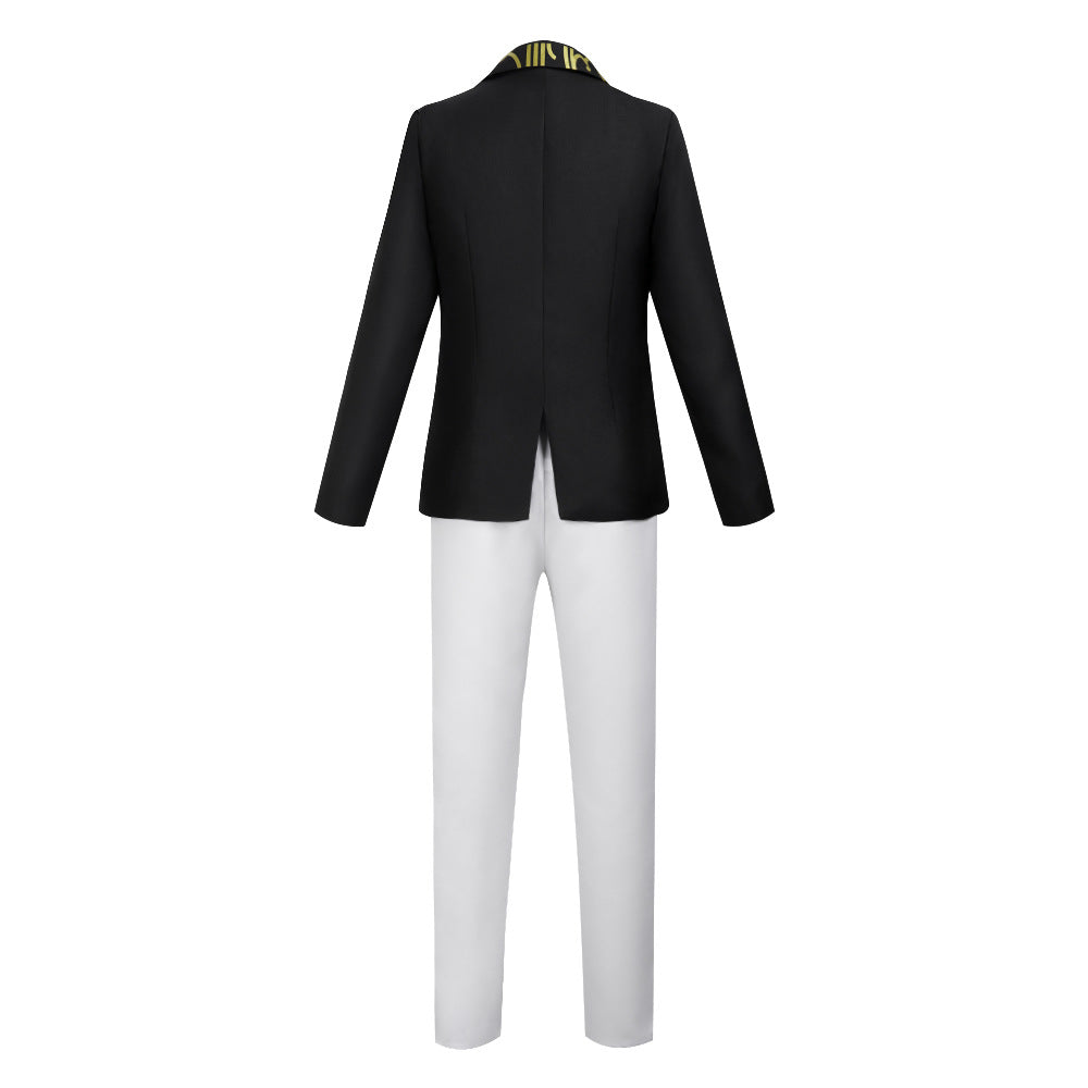 Mens Demon King Costume Black Jacket Pants Shirt and Hat Suit for Dress-up Party