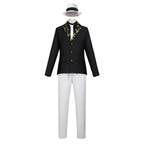 Mens Demon King Costume Black Jacket Pants Shirt and Hat Suit for Dress-up Party