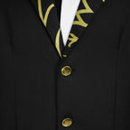 Mens Demon King Costume Black Jacket Pants Shirt and Hat Suit for Dress-up Party