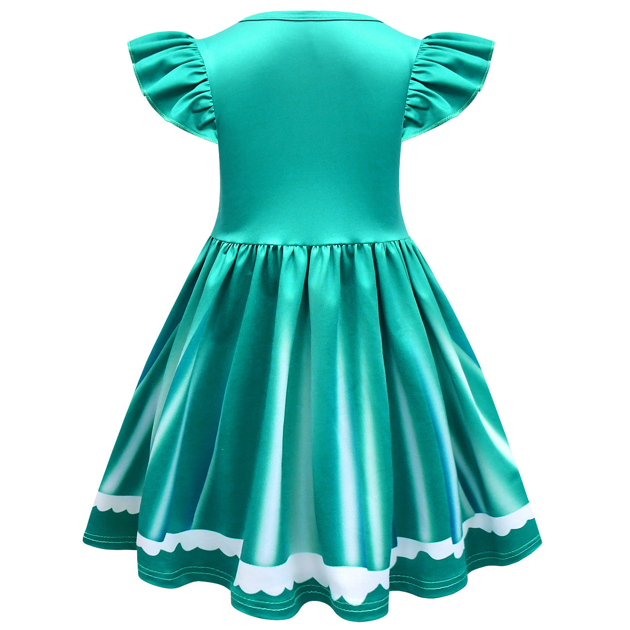 Girls Rosalina Princess Costume Green Dress and Bag 2pcs Suit for Cosplay Events