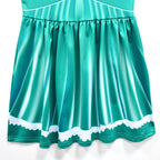 Girls Rosalina Princess Costume Green Dress and Bag 2pcs Suit for Cosplay Events