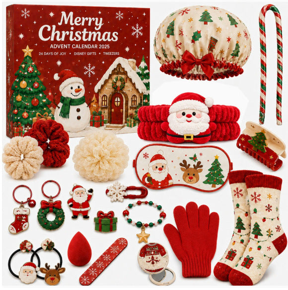 2026 Advent Calendar for Girls 24 Days Christmas Countdown Gift Box with Hair Accessories, Winter Socks, Gloves and More