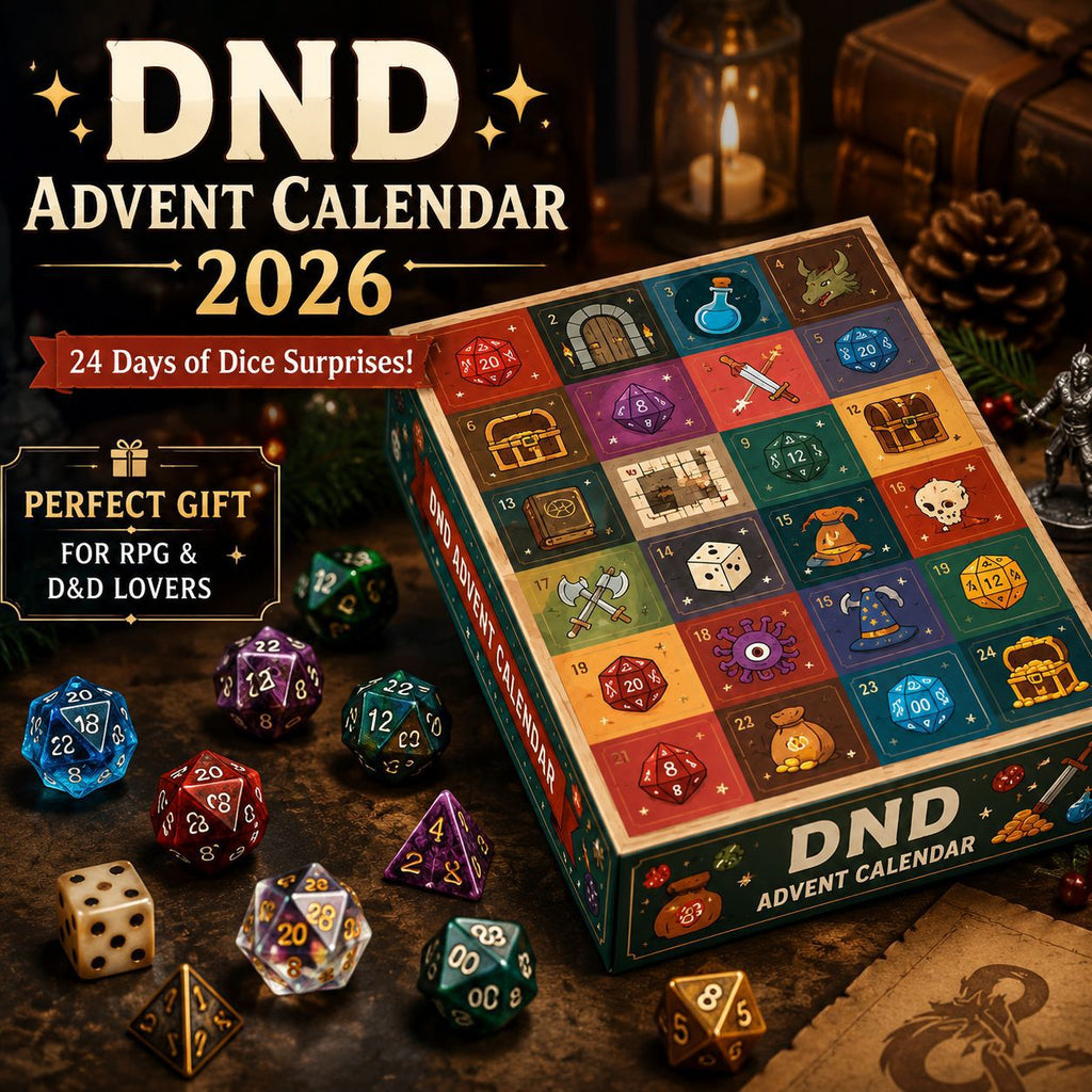 Polyhedral Dice Advent Calendar 24 Days Christmas Countdown Dice Set for Game Player