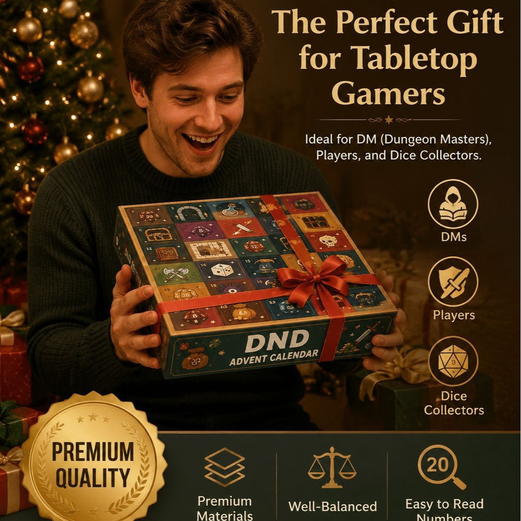 Polyhedral Dice Advent Calendar 24 Days Christmas Countdown Dice Set for Game Player