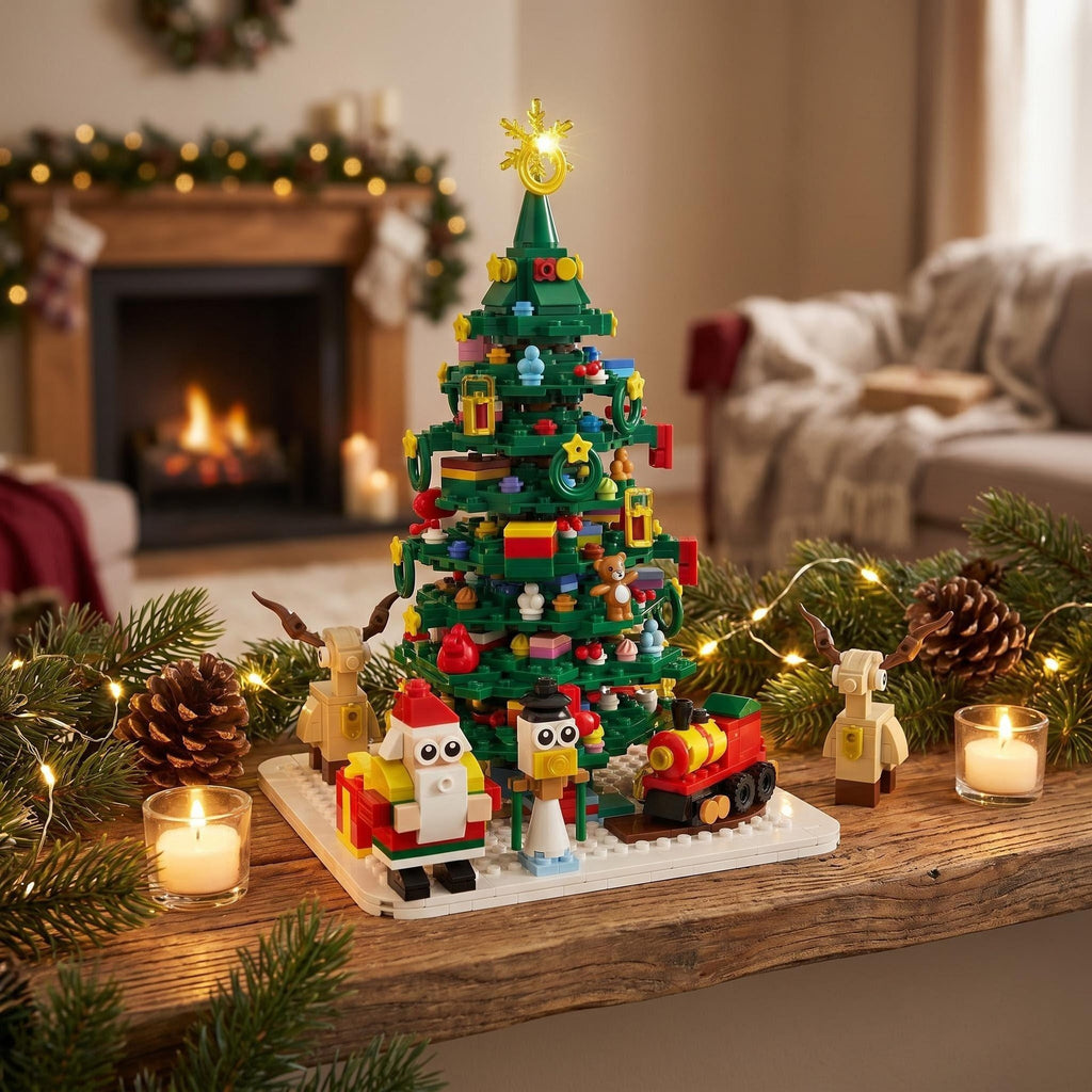 Christmas Advent Calendar 24 Days Countdown Building Block with LED Light for Boys and Girls