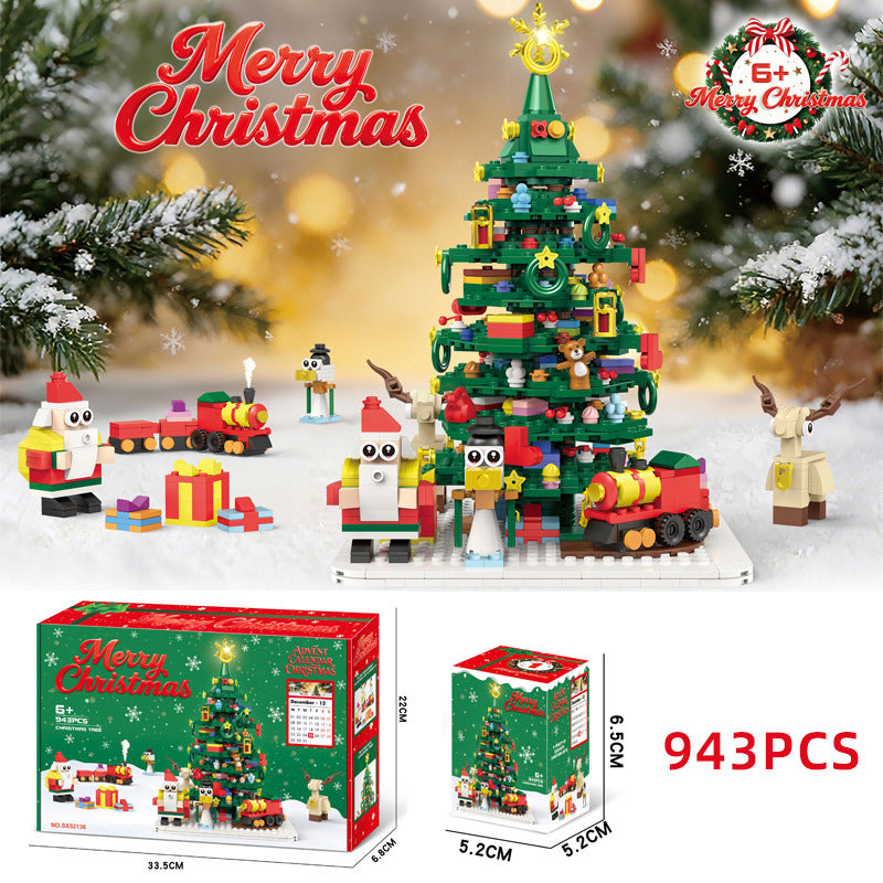 Christmas Advent Calendar 24 Days Countdown Building Block with LED Light for Boys and Girls