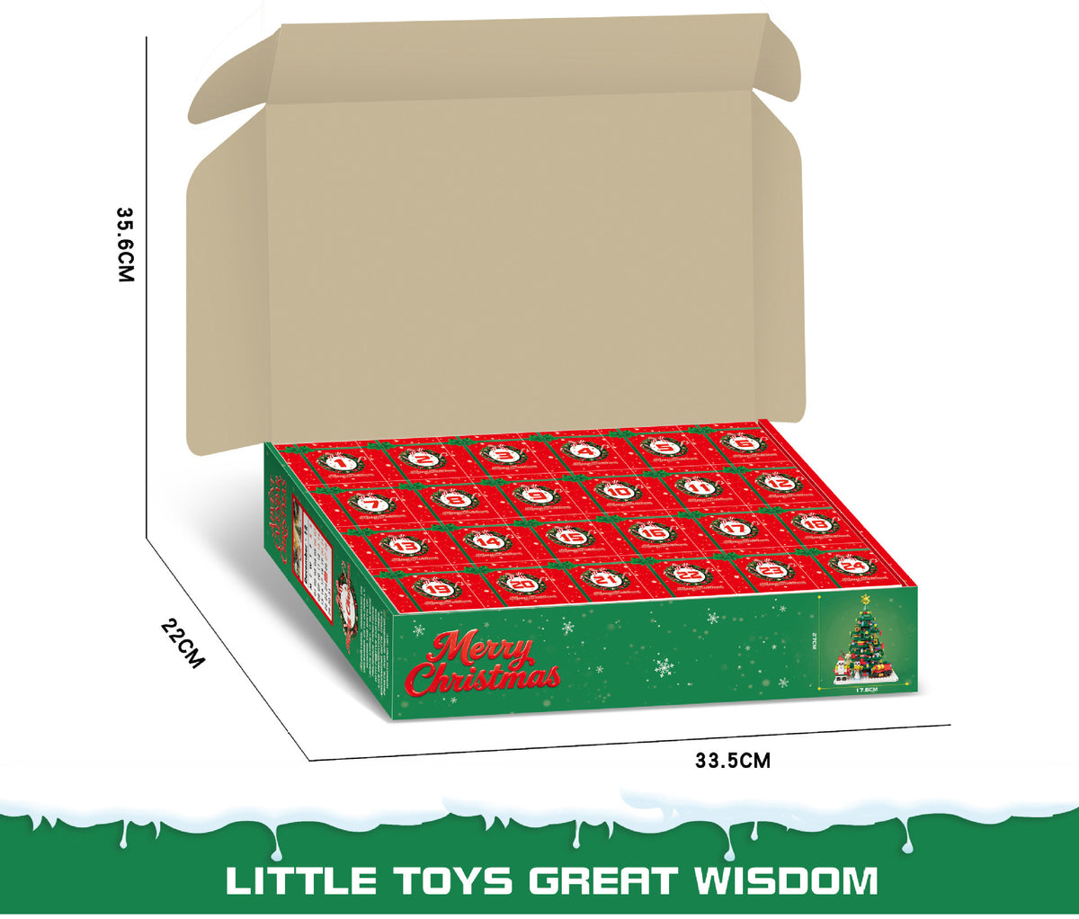 Christmas Advent Calendar 24 Days Countdown Building Block with LED Light for Boys and Girls