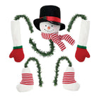 3D Christmas Tree Ornaments Funny Flexible Tree Hugger Bendable Santa Head Arms and Legs for Holiday Home Decor