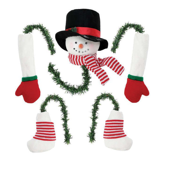 3D Christmas Tree Ornaments Funny Flexible Tree Hugger Bendable Santa Head Arms and Legs for Holiday Home Decor