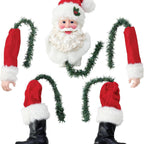 3D Christmas Tree Ornaments Funny Flexible Tree Hugger Bendable Santa Head Arms and Legs for Holiday Home Decor