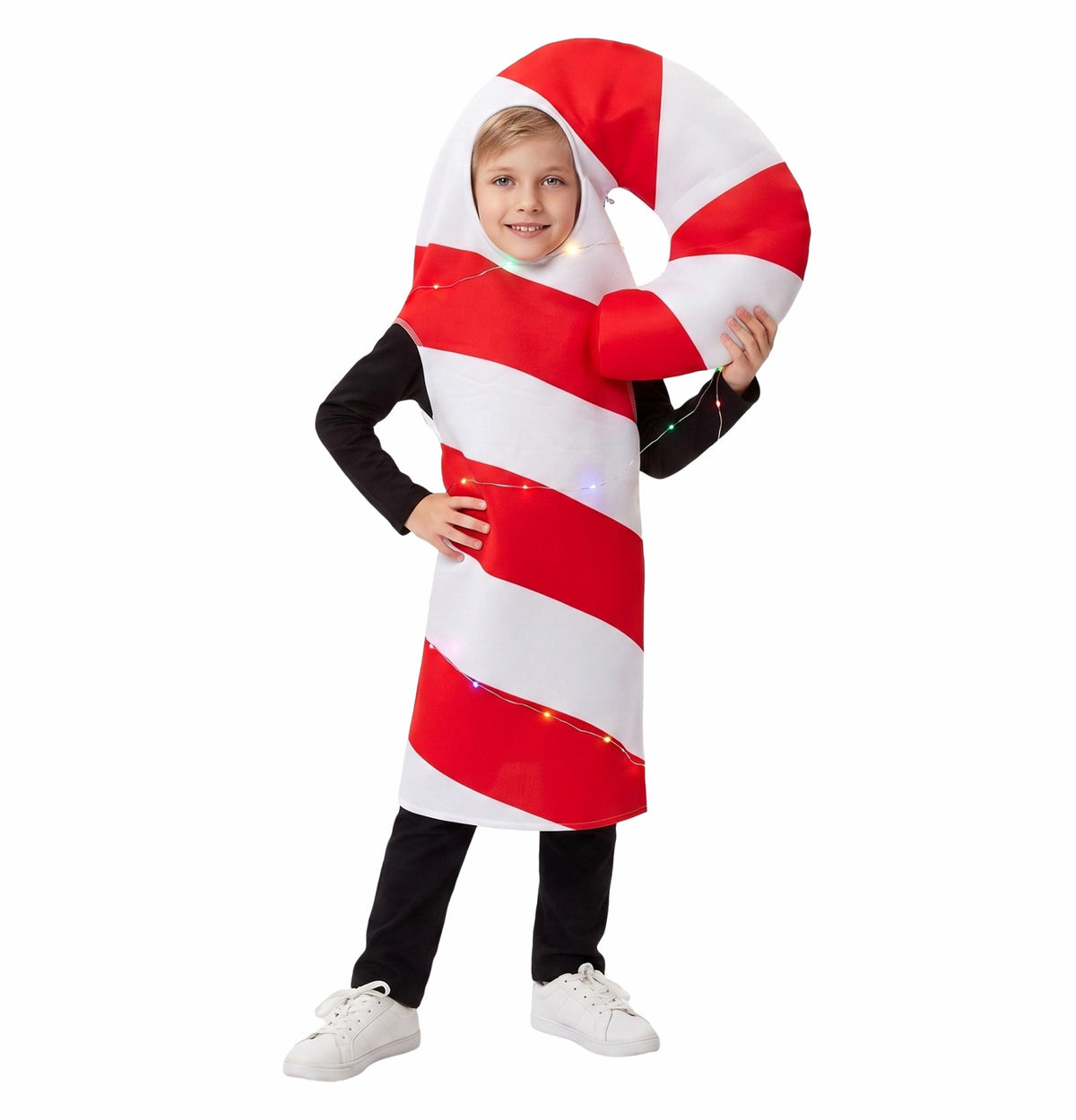 Kids Christmas Costumes Funny Candy Cane Gingerbread and Holiday Gift Box Dress-Up Outfits for Boys Girls School Stage Performance