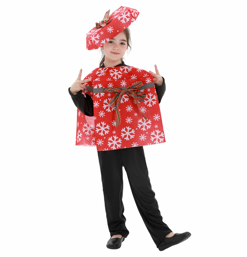 Kids Christmas Costumes Funny Candy Cane Gingerbread and Holiday Gift Box Dress-Up Outfits for Boys Girls School Stage Performance