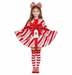Kids Christmas Costumes Funny Candy Cane Gingerbread and Holiday Gift Box Dress-Up Outfits for Boys Girls School Stage Performance