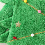 Toddler Kids Christmas Costume Green Hodded Xmas Sweatshit and Pants 2pcs Suit for Party School Performance