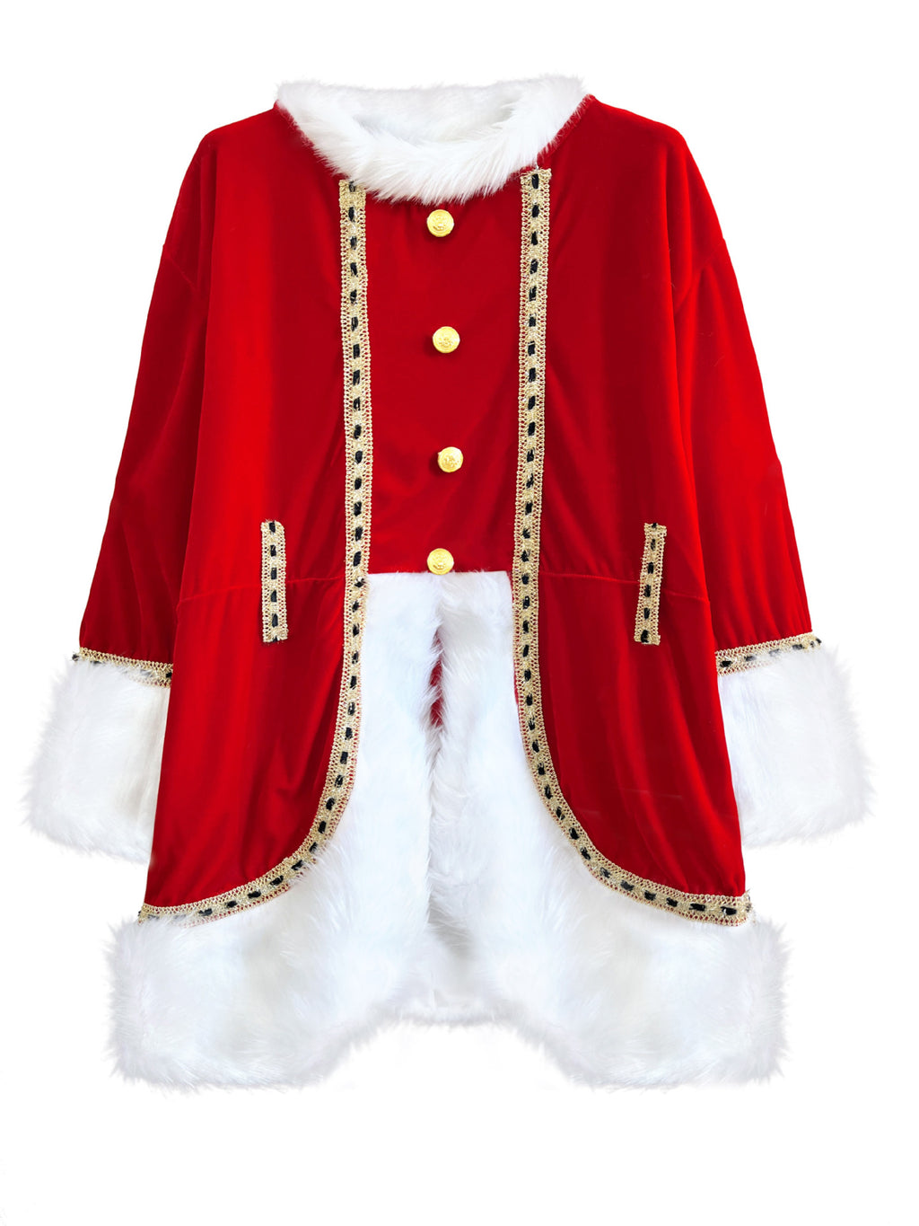 Adult Santa Costume Unisex Mrs Santa Claus Outfit with Hat Beard Belt and Gloves for Christmas Party
