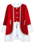 Adult Santa Costume Unisex Mrs Santa Claus Outfit with Hat Beard Belt and Gloves for Christmas Party