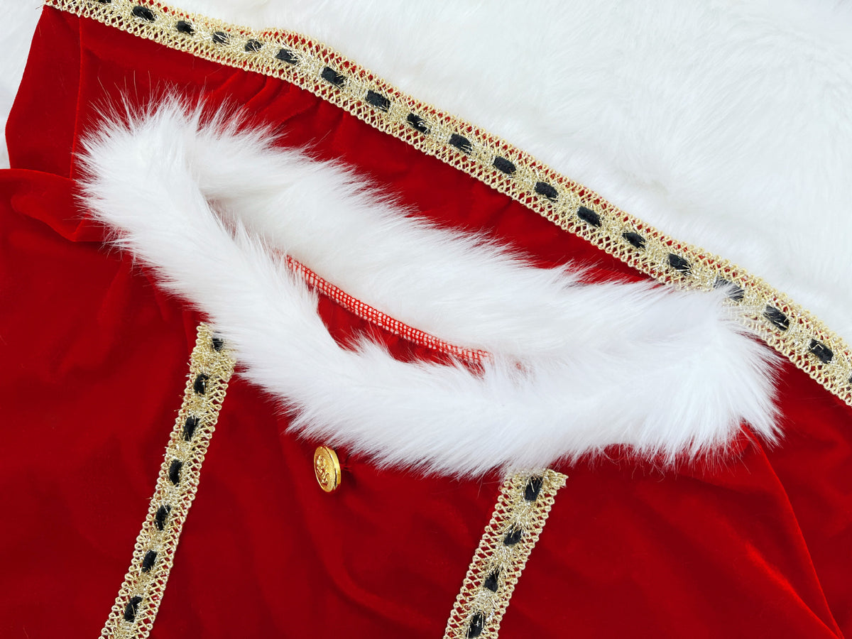 Adult Santa Costume Unisex Mrs Santa Claus Outfit with Hat Beard Belt and Gloves for Christmas Party