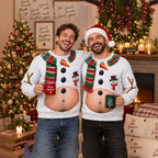 Mens Ugly Christmas Sweatshirt Snowman Funny Holiday Party Pullover with Plus Size