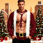 Mens Ugly Christmas Sweatshirt Snowman Funny Holiday Party Pullover with Plus Size