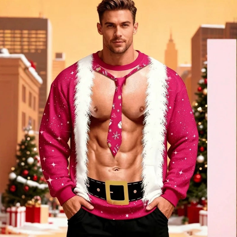 Mens Ugly Christmas Sweatshirt Snowman Funny Holiday Party Pullover with Plus Size