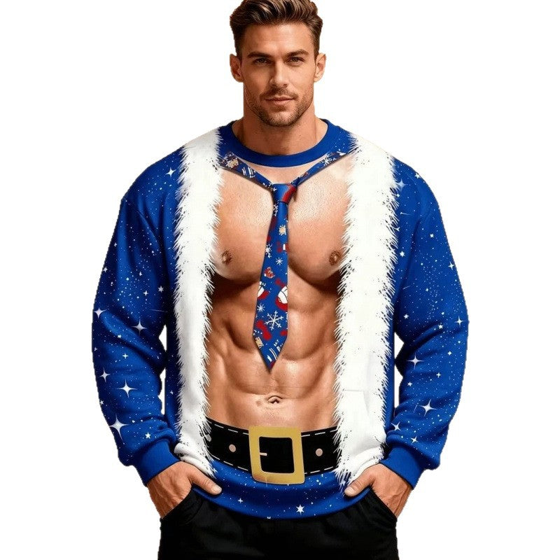 Mens Ugly Christmas Sweatshirt Snowman Funny Holiday Party Pullover with Plus Size