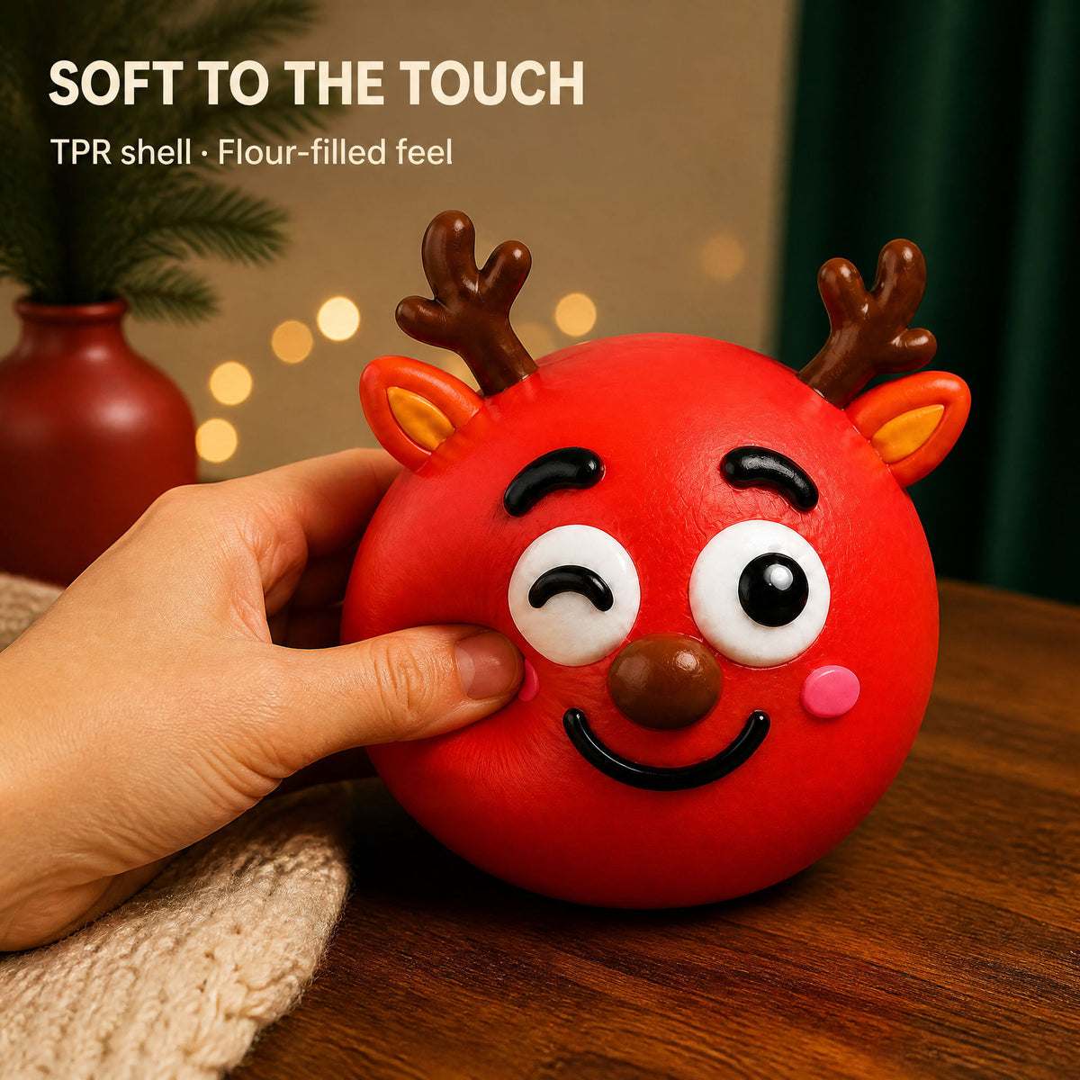 Christmas Squishy Toy 3 Pack Random Holiday Sensory Stress Balls Soft DIY Fidget Toys for Stocking Stuffers and Gifts