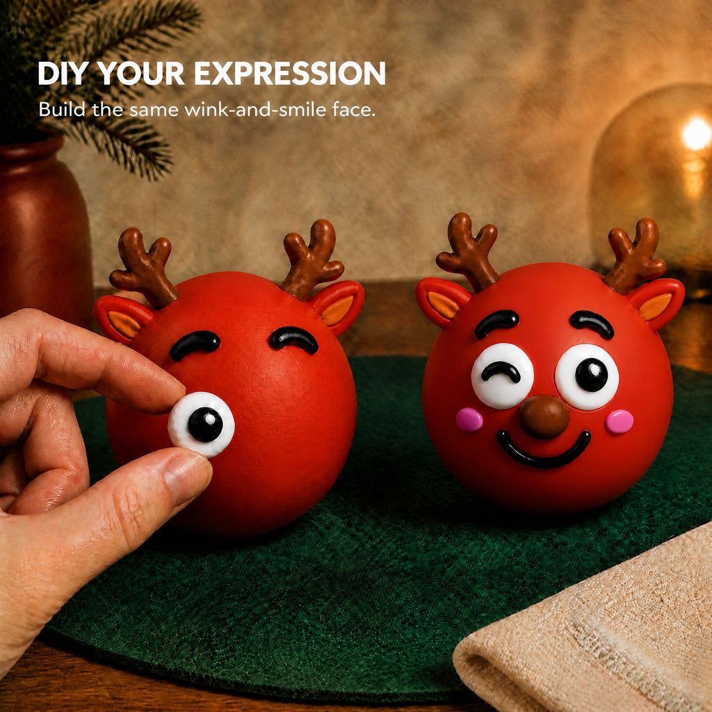 Christmas Squishy Toy 3 Pack Random Holiday Sensory Stress Balls Soft DIY Fidget Toys for Stocking Stuffers and Gifts