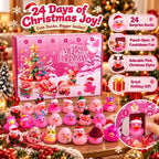 Christmas Advent Calendar Countdown Blind Box with Floating Bath Squeeze Rubber Ducks for Toddler and Kids