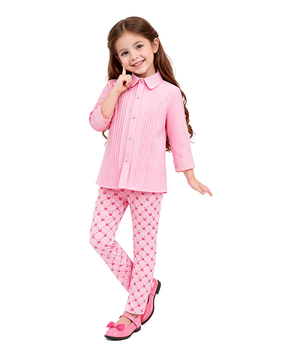 Girls Descendent Costume Pink Princess Bridget Outfit with Wig for Halloween Cosplay Party