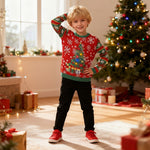 Kids Ugly Christmas Sweater Light Up Funny Pullover Xmas Costume for Boys Girls