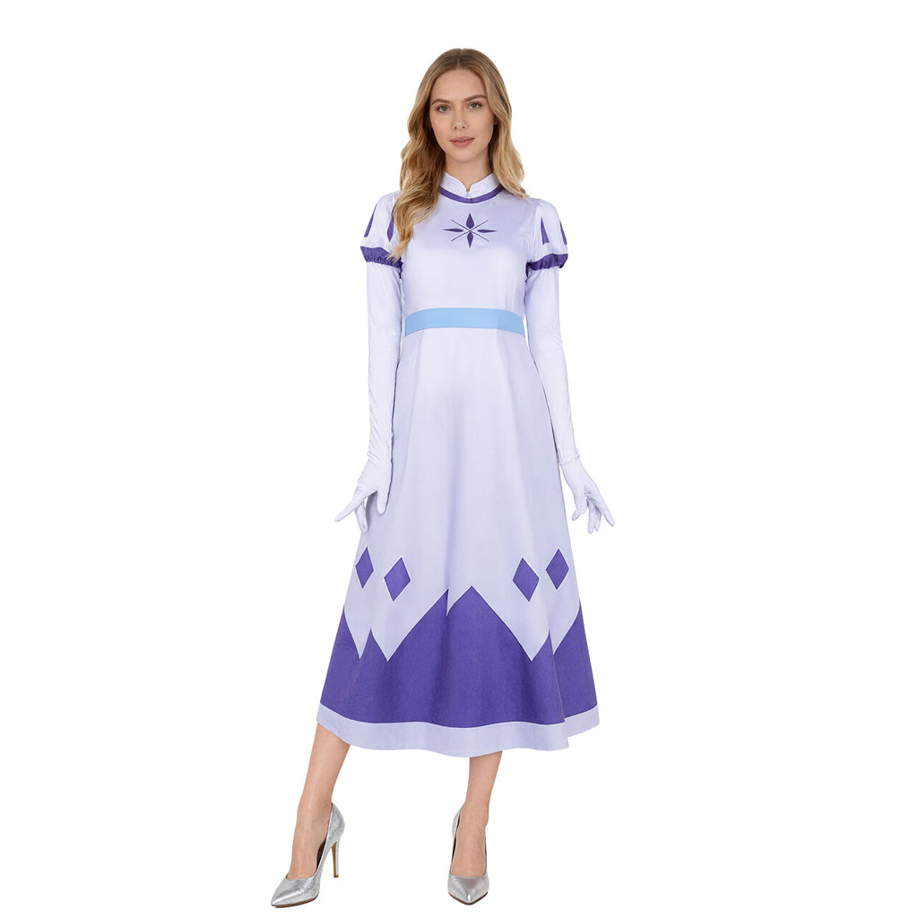 Emily Cosplay Costume Seraphim Dress Outfit Halloween Angel Halo Wing Women Fancy Uniform